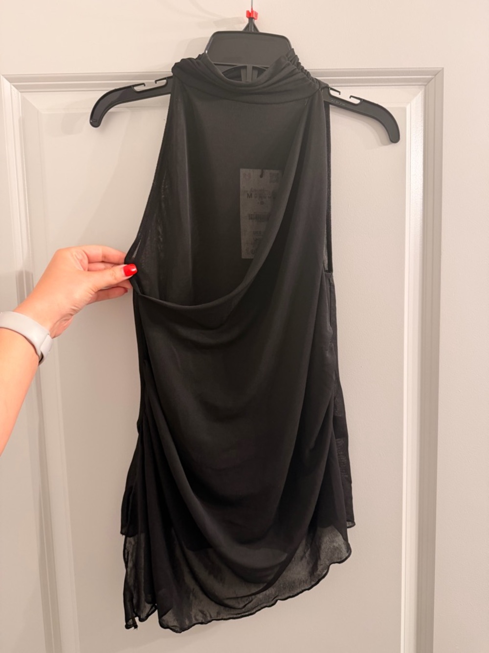 Zara Black Sheer Halter Top